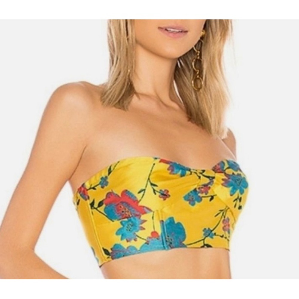 LPA Strapless Bow‎ Bustier Crop Top Size M NEW Coquette Statement